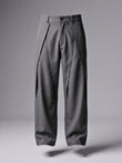 Gray Pleated Wide-Leg Trouser Pant - Number3Clothing