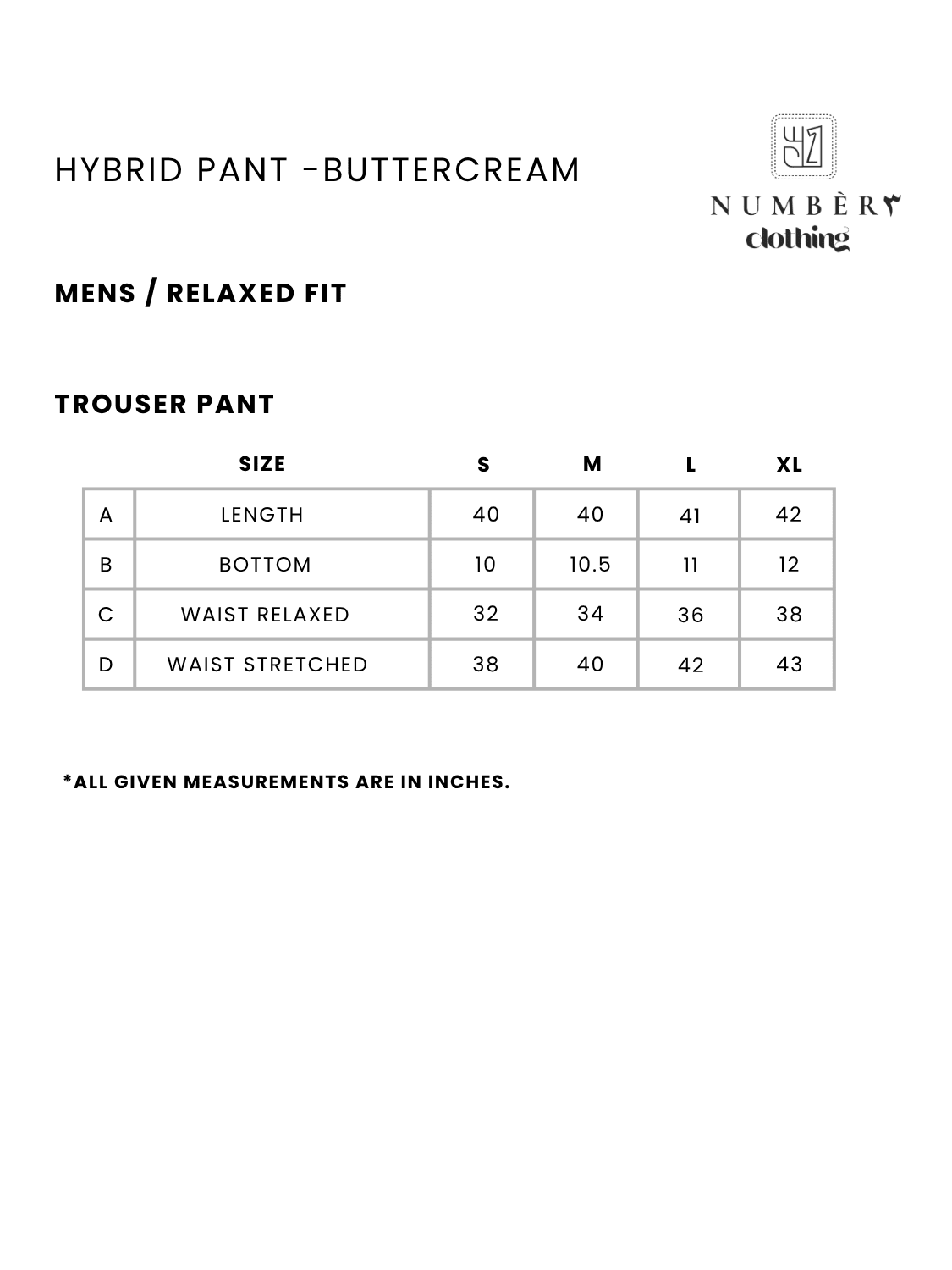 Hybrid Pant - Buttercream - Number3Clothing