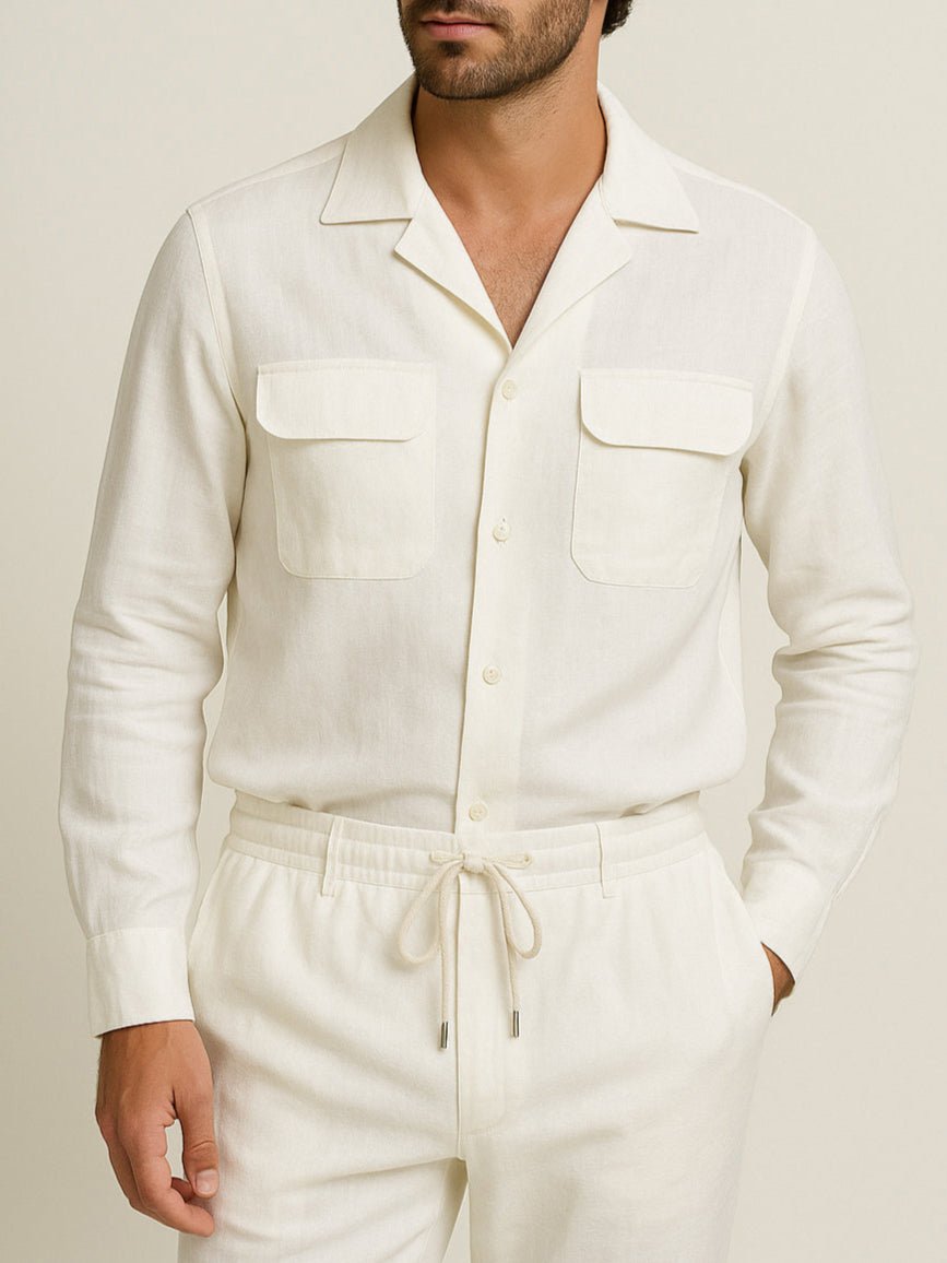 Ivory Coast Linen Safari Shirt - Number3Clothing