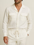 Ivory Coast Linen Safari Shirt - Number3Clothing