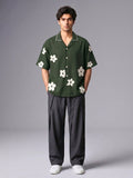 Jade Resort Patch Cuban Shirt - Number3Clothing