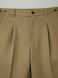 Khaki Adjustable Pleated Pant - Number3Clothing