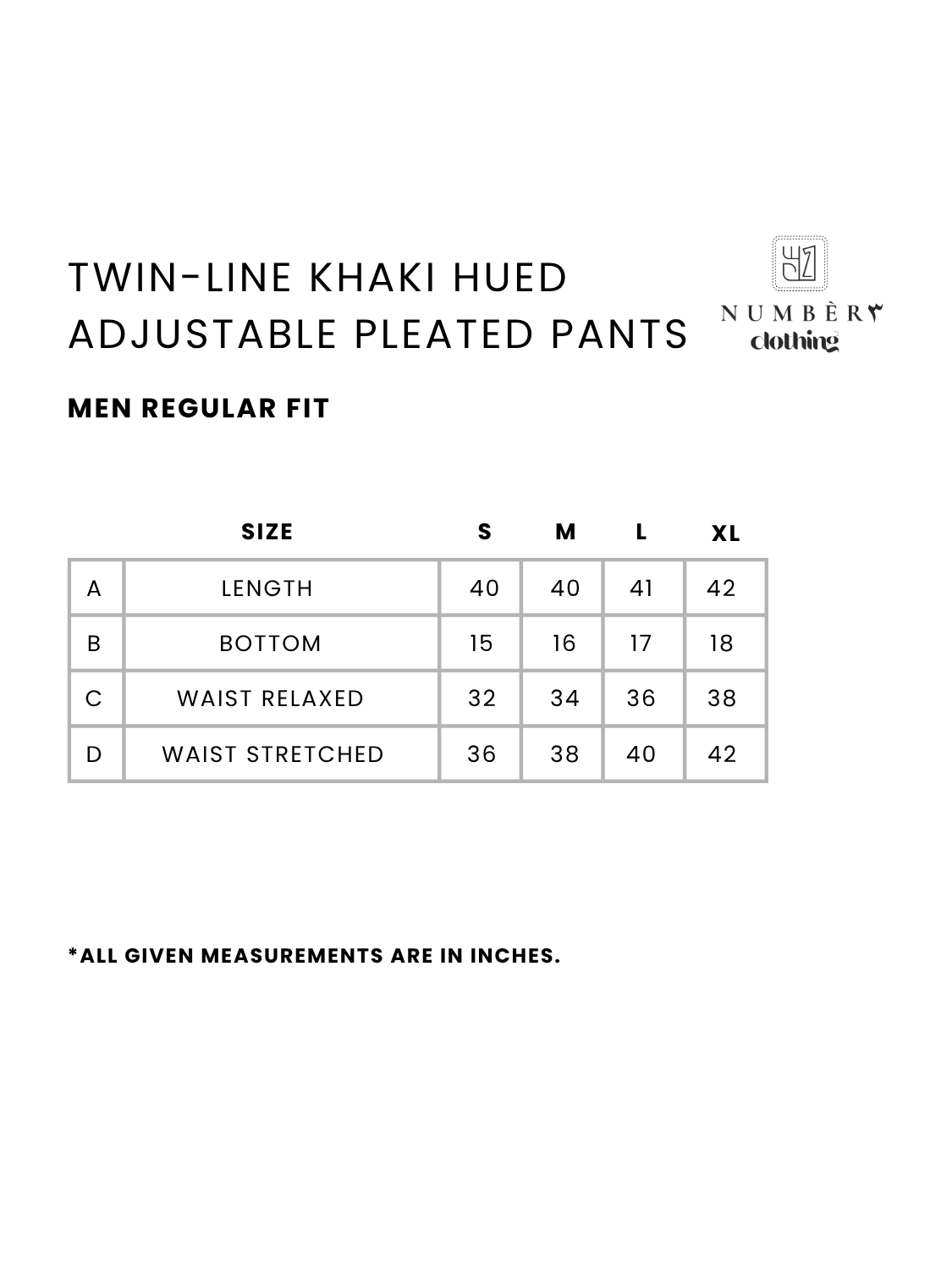 Khaki Adjustable Pleated Pant - Number3Clothing