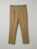 Khaki Adjustable Pleated Pant - Number3Clothing