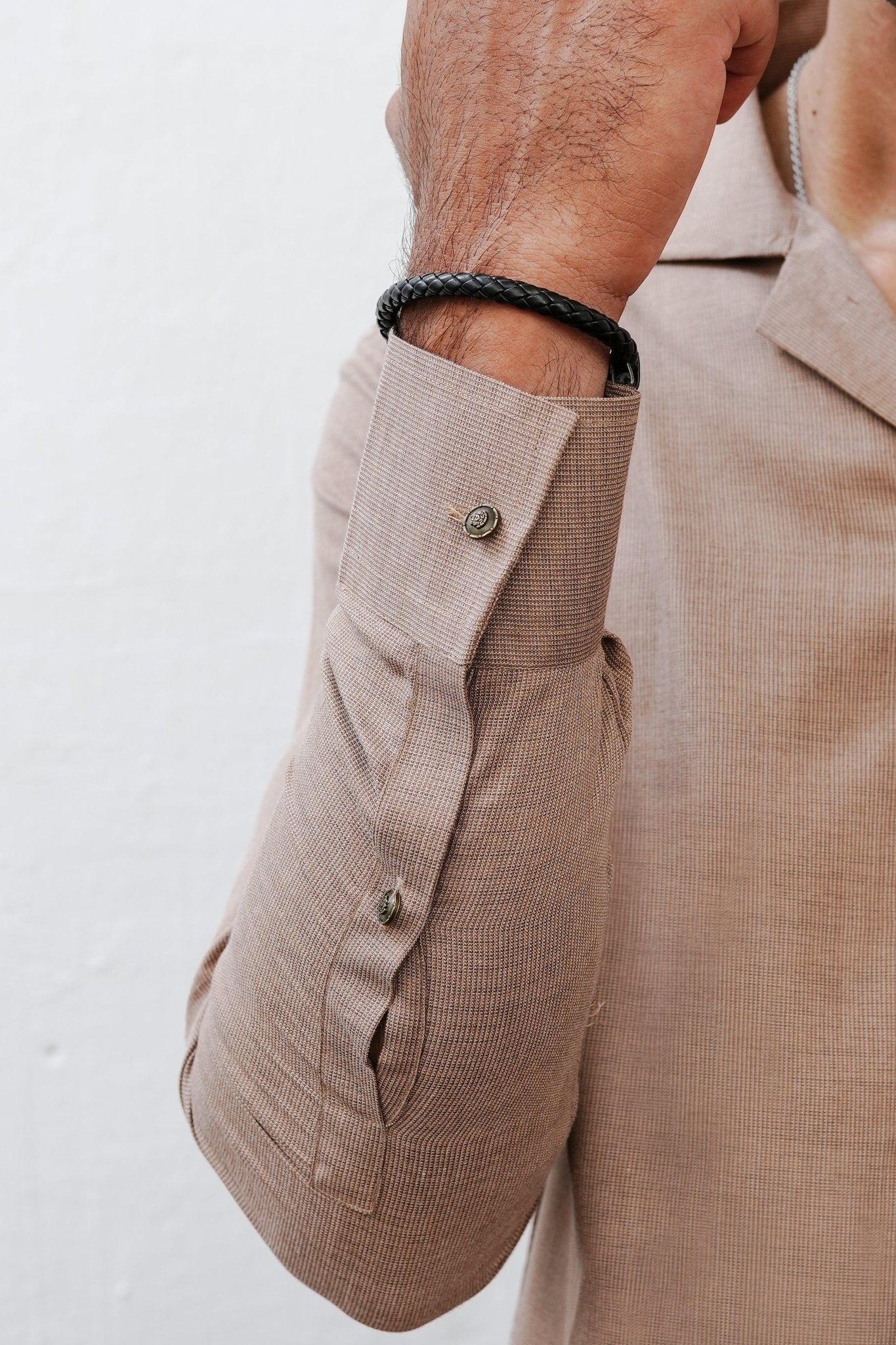 Khaki Brown Cuban Collar - Number3Clothing