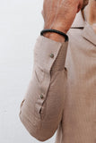 Khaki Brown Cuban Collar - Number3Clothing