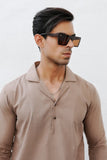 Khaki Brown Cuban Collar - Number3Clothing