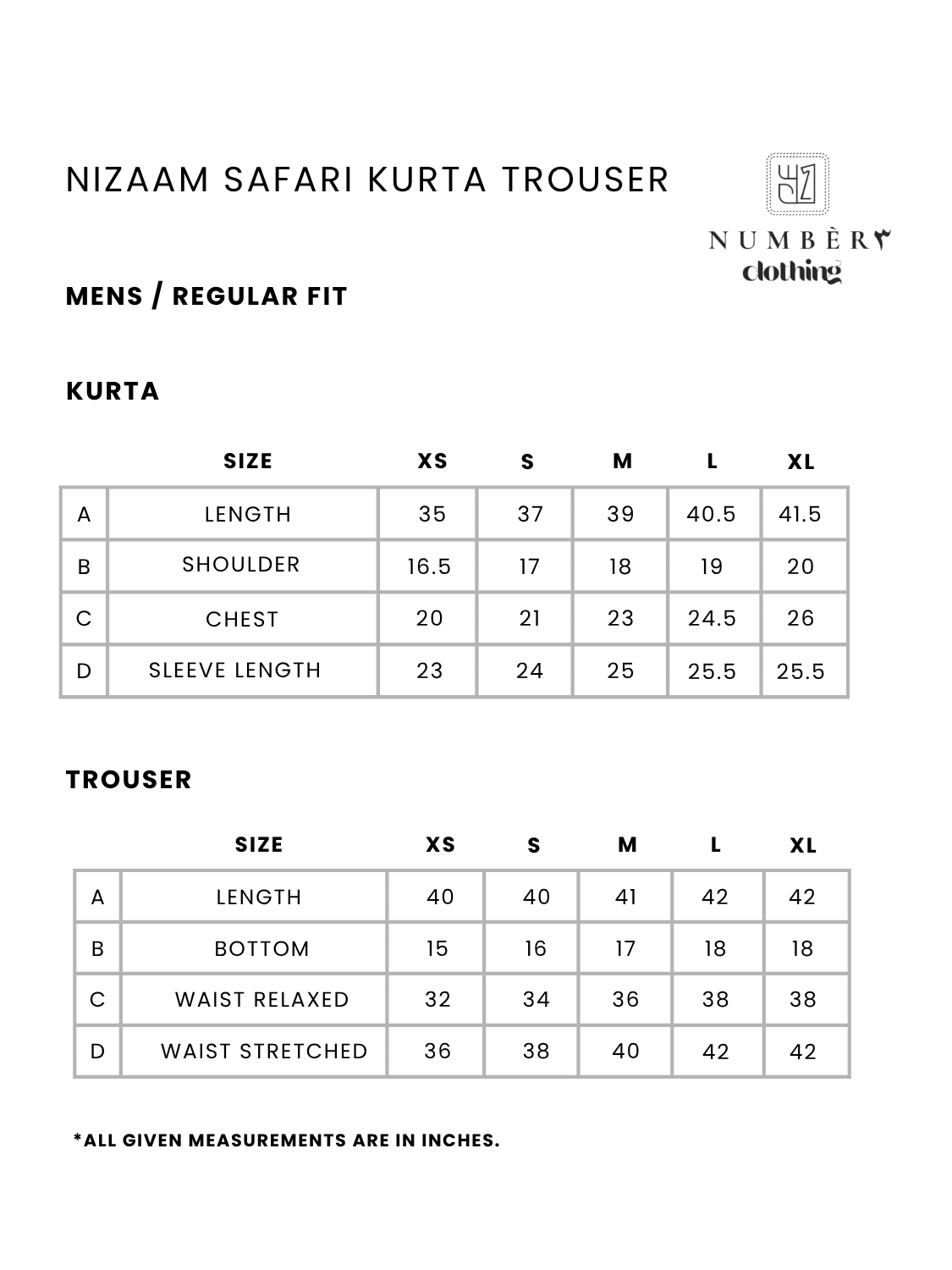 Nizaam Safari Kurta Trouser - Number3Clothing
