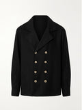 Noir Riviera Double - Breasted Linen Shirt - Number3Clothing