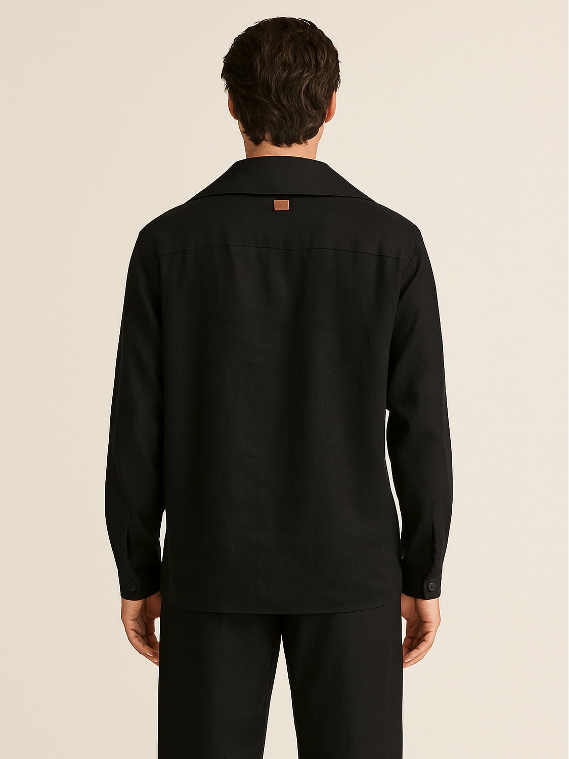 Noir Riviera Double - Breasted Linen Shirt - Number3Clothing