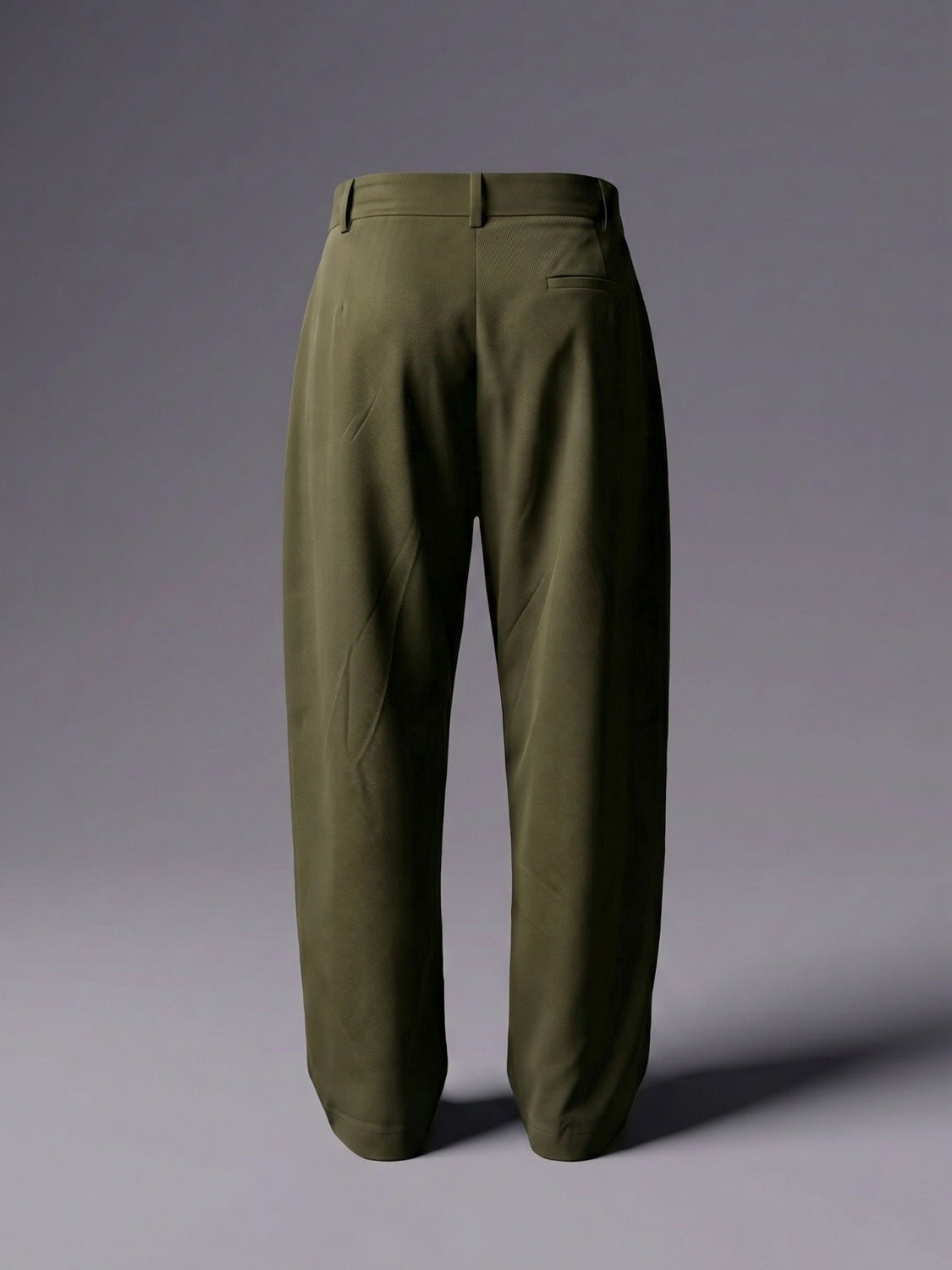 Olive Pleated Wide-Leg Trouser Pant - Number3Clothing