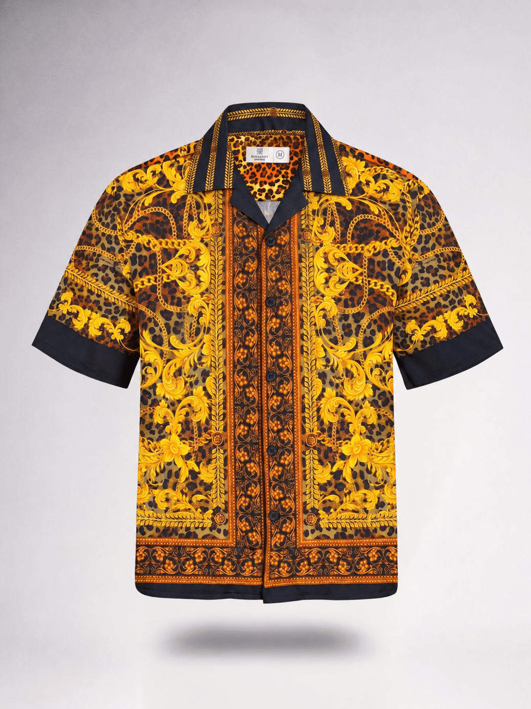 Regelia Printed Cuban Collar Shirt Front View for Men