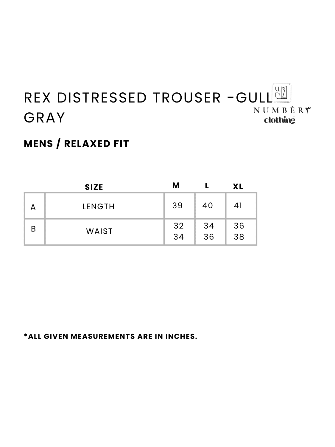Rex Distressed Trouser - Gull Gray - Number3Clothing