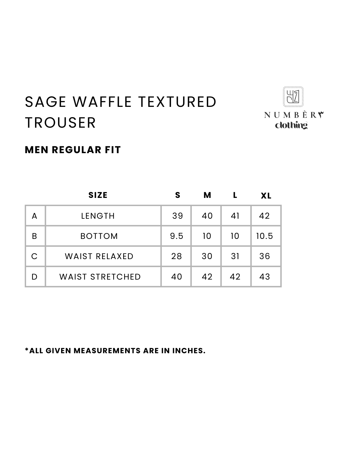 Sage Waffle Textured Trouser - Number3Clothing
