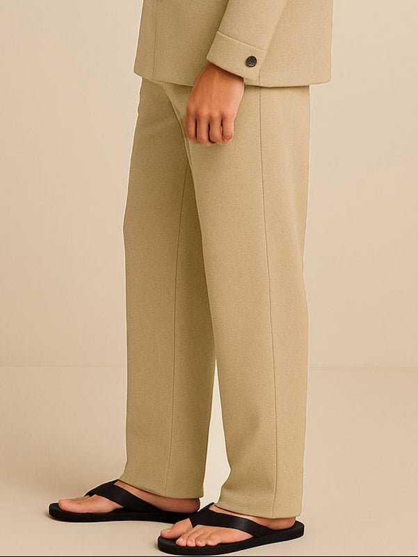 Sahara Stone Relaxed Linen Trousers - Number3Clothing