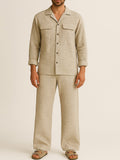 Sand Dune Textured Linen Trousers - Number3Clothing