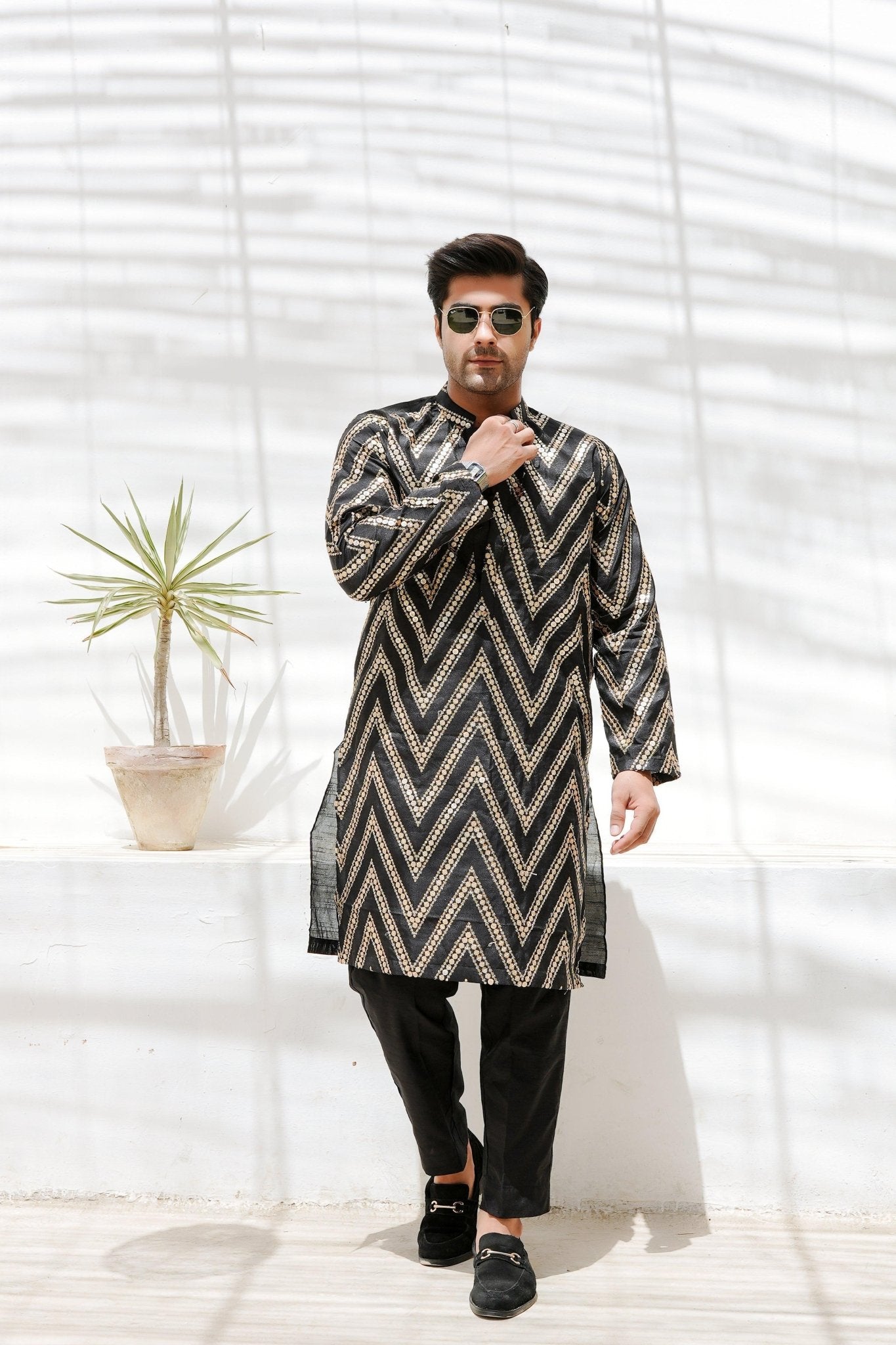 Siyah Zar Kurta - Number3Clothing