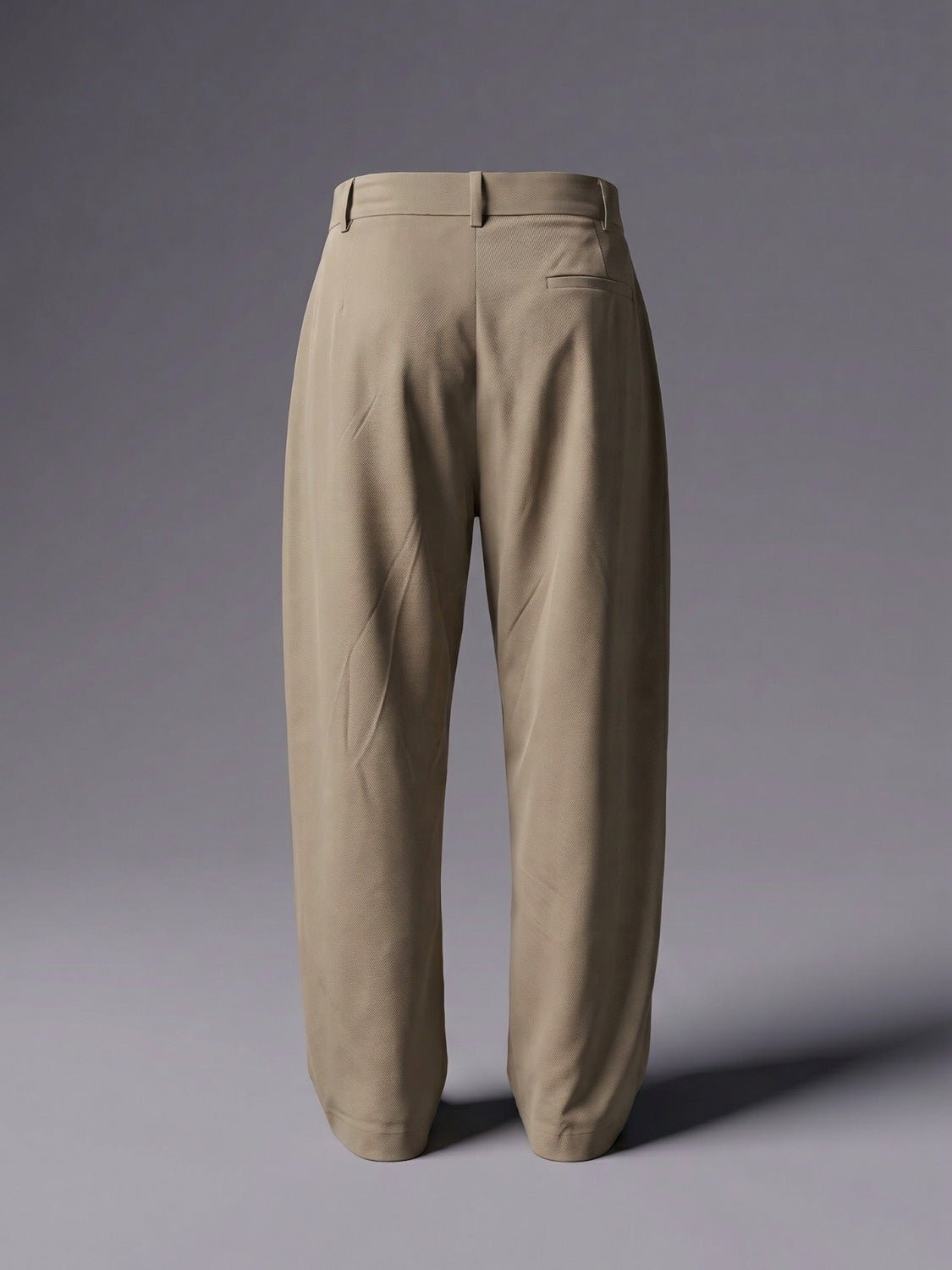 Taupe Pleated Wide-Leg Trouser Pant - Number3Clothing