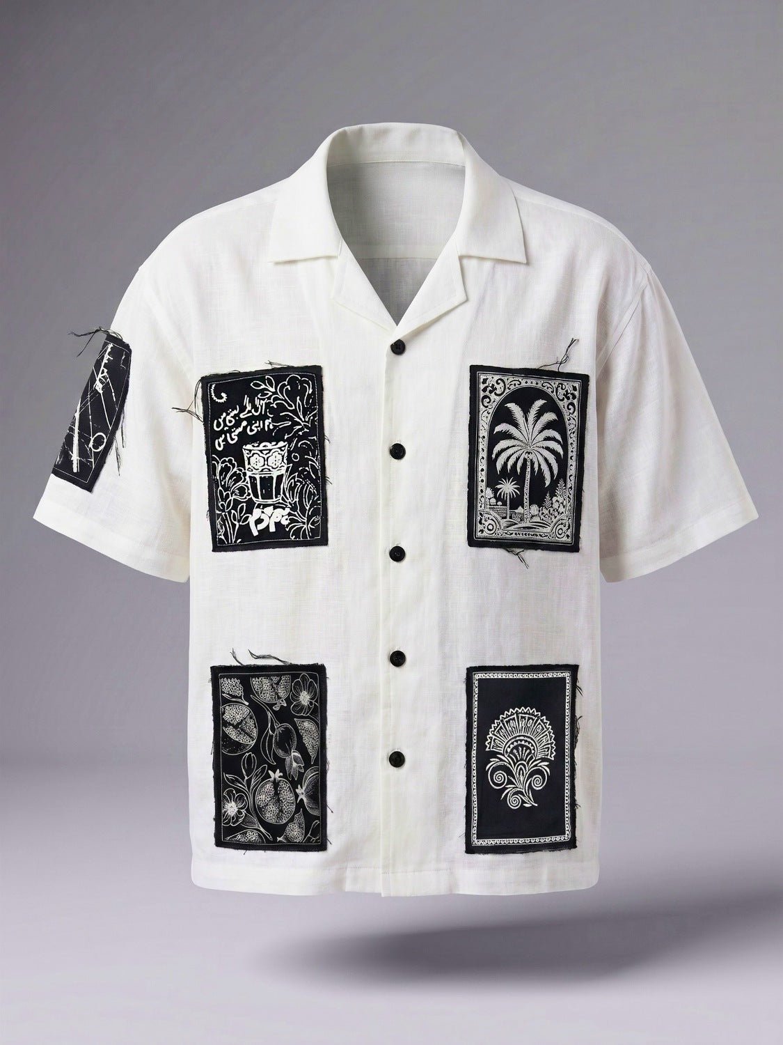 White Checkmate Cuban Shirt - Number3Clothing