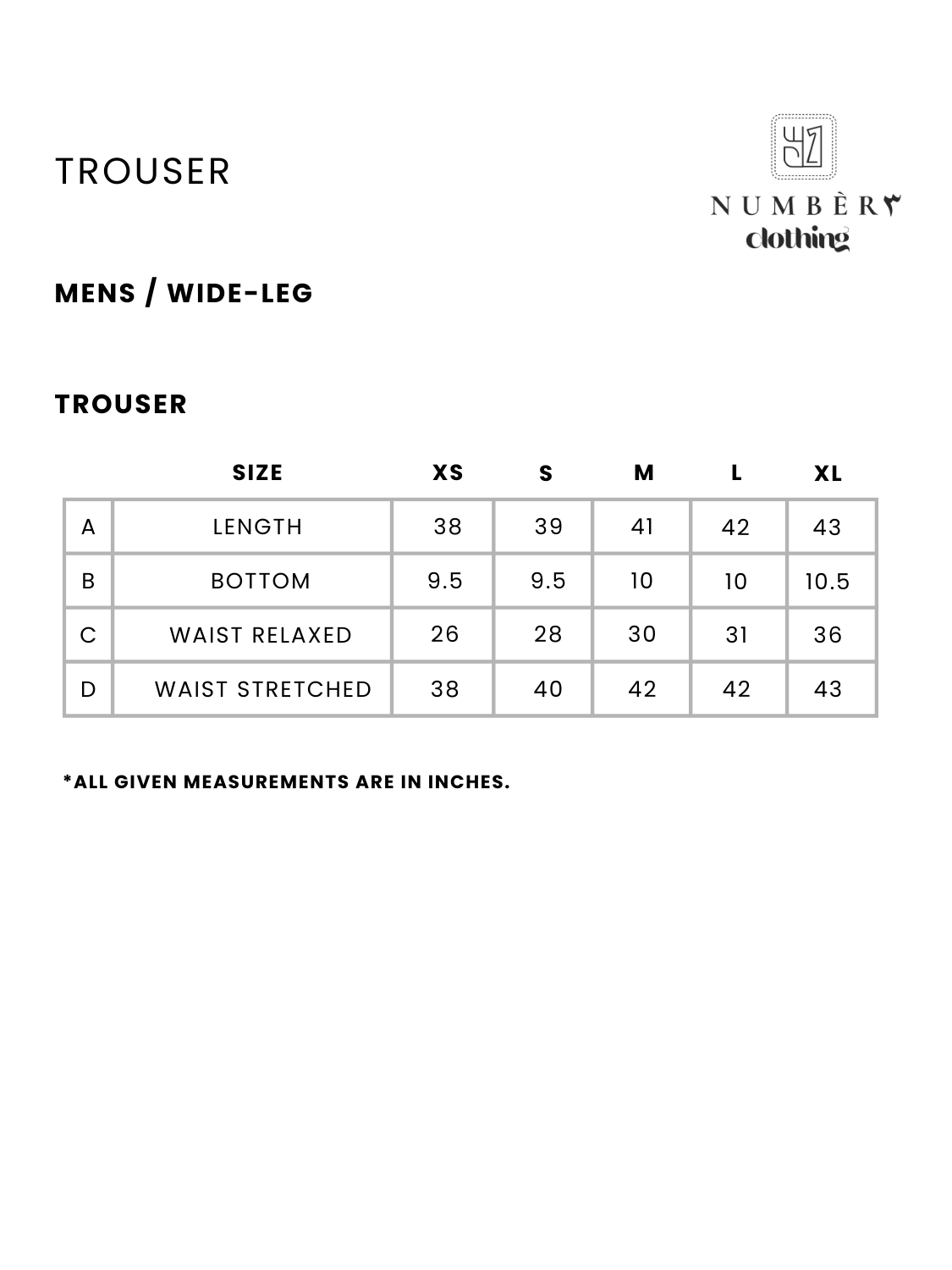 Wide Leg Trouser- Black