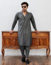 Charcoal Gray Kurta Pajama 5